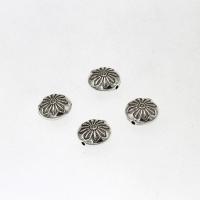 Zinc Alloy Jewelry Beads Flat Round antique silver color plated DIY 11-12mm Approx 1mm Approx Sold By KG