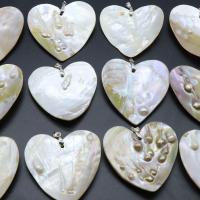 Shell Pendler, Heart, forgyldt, poleret & du kan DIY, 63*65mm, Solgt af PC