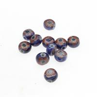 Impression de porcelaine, perles, porcelaine, Rond, Placage, DIY, plus de couleurs à choisir, 12*8mm, Trou:Environ 3mm, 10PC/sac, Vendu par sac