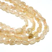 Coirníní Citrine Nádúrtha, éilips, DIY, buí, 8*10mm, Díolta De réir Snáithe