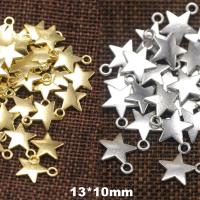 Sinkkiseos Star riipus, Tähti, päällystetty, tee-se-itse, enemmän värejä valinta, nikkeli, lyijy ja kadmium vapaa, 13x10x1.50mm, 50PC/laukku, Myymät laukku