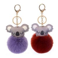 Zinklegering sleutelhanger haak, PU, met Zinc Alloy, Koala, plated, mode sieraden & voor vrouw, meer kleuren voor de keuze, 80mm, Verkocht door PC