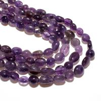 Natuurlijke Amethyst kralen, Amethist, ellips, DIY, purper, 8-10mm, Ca 36pC's/Strand, Verkocht door Strand