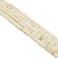 Grânulos de turquesas, Turquesa sintética, Retângulo, polido, DIY, branco, 4*13mm, vendido por Strand