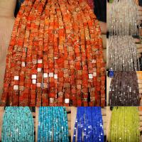 Beads Gemstone misti, Pietra naturale, Quadrato, lucido, colore e motivo diversi per la scelta & DIY, nessuno, 4*4mm, Venduto da filo