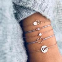 Zinklegierung Armband, 5 Stück & Tragbar, Roségold, verkauft von setzen