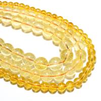 Perles Citrine naturelles, perles de citrine, Rond, DIY, Jaune, Vendu par brin