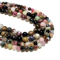 Gemstone smykker perler, Turmalin, Runde, naturlig, du kan DIY, blandede farver, Solgt af Strand