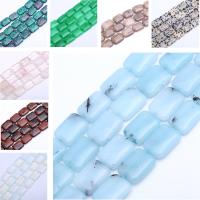 Beads Gemstone misti, Pietra naturale, Rettangolo, lucido, colore e motivo diversi per la scelta & DIY, nessuno, 13*18mm, Venduto da filo