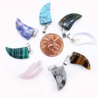 Gemstone Vedhæng Smykker, Rose Quartz, med turkis & Tiger Eye & Rainbow Jasper, Unisex & blandet, 10pc'er/Bag, Solgt af Bag