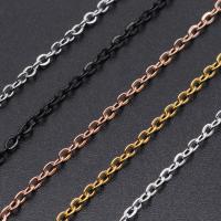 Rustfrit stål Oval Chain, Stainless Steel, forgyldt, du kan DIY, flere farver til valg, Solgt af Strand