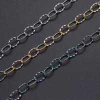 Rustfrit stål Oval Chain, Stainless Steel, forgyldt, du kan DIY, flere farver til valg, Solgt af Strand