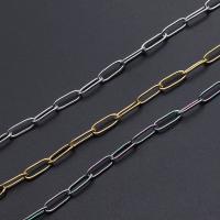 Rustfrit stål Oval Chain, Stainless Steel, forgyldt, du kan DIY, flere farver til valg, Solgt af Strand