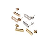 Stainless Steel Stud Øreringe, forgyldt, for kvinde, flere farver til valg, 6.50x15mm, 20par/Bag, Solgt af Bag