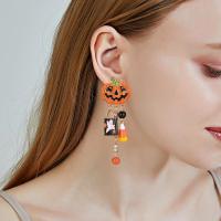 Zinc Alloy Drop Earring, Bærbare & Halloween smykker gave, flere farver til valg, Solgt af par