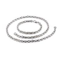 Titantium acciaio Bracciale e Collana, placcato, 2 pezzi & unisex, nessuno, 200x5mm,500x5mm, Venduto da set