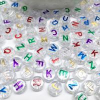 Alphabet Acryl Kralen, Ronde, DIY & met brief patroon, meer kleuren voor de keuze, 6*10mm,, Gat:Ca 2mm, Verkocht door Bag