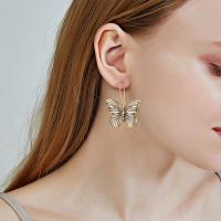 Zinc Alloy Øreringe, Butterfly, Bærbare & mode smykker, flere farver til valg, Solgt af par