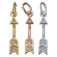 Cubic Zirconia Micro Pave Brass Pendant Arrow plated micro pave cubic zirconia Approx 3.5mm Sold By Lot