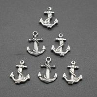 Edelstahl Schmuck Anhänger, Anker, plattiert, DIY, Silberfarbe, 15*19*3mm, 100PCs/Tasche, verkauft von Tasche