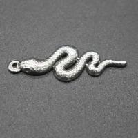 Ciondoli gioielli in acciaio inox, Serpente, placcato, DIY, argento, 30*10*2mm, Foro:Appross. 0.5mm, 100PC/borsa, Venduto da borsa