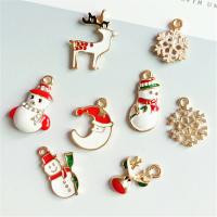 Zinc Alloy Enamel Pendants Christmas Design & DIY Sold By Bag