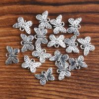 Pendentifs en alliage de zinc, papillon, Placage, Vintage & DIY, argent, protéger l'environnement, sans nickel, plomb et cadmium, 11*16mm, Vendu par PC