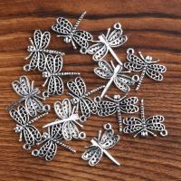 Sinc Alloy Pendants, Dragonfly, plátáilte, seanré & DIY, airgid, nicil, luaidhe & caidmiam saor in aisce, 20*23mm, Díolta De réir PC