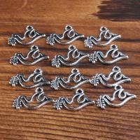 Zinc Alloy Pendants Bird plated vintage & DIY silver color nickel lead & cadmium free 11*20mm Sold By PC