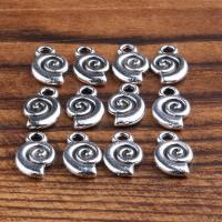 Pendentifs en alliage de zinc, escargot, Placage, Vintage & DIY, argent, protéger l'environnement, sans nickel, plomb et cadmium, 7*12mm, Vendu par PC