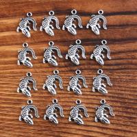 Pendentifs en alliage de zinc, gecko, Placage, Vintage & DIY, argent, protéger l'environnement, sans nickel, plomb et cadmium, 13*17mm, Vendu par PC