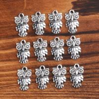 Pendentifs en alliage de zinc, hibou, Placage, Vintage & DIY, argent, protéger l'environnement, sans nickel, plomb et cadmium, 11*19mm, Vendu par PC