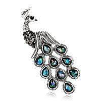 Zinc Alloy Brocher, med Abalone Shell, Peacock, for kvinde, 27x63mm, Solgt af PC