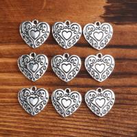 Pendentifs coeur en alliage de zinc, Placage, Vintage & DIY & styles différents pour le choix, argent, protéger l'environnement, sans nickel, plomb et cadmium, 18*18mm, Vendu par PC