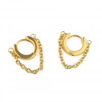 Pendiente Pendiente Huggie Hoop, Partículas de acero, chapado en color dorado, para mujer, 18x31mm, Vendido por Par