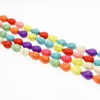 Grânulos de turquesas, Turquesa sintética, Lágrima, polido, DIY, multi colorido, 8*12mm, 32PCs/Strand, vendido por Strand