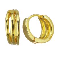 Orecchini cerchietti Hoop ottone, Ciambella, placcato color oro, per la donna, 5x12.5mm, 20Pairspaio/lotto, Venduto da lotto