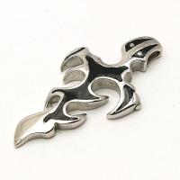 Stainless Steel Pendants Fire polished enamel black Sold By PC