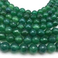 Prirodni Zeleni ahat perle, Green Agate, Krug, uglađen, možete DIY & različite veličine za izbor, zelen, Prodano By Strand