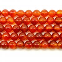 Natural Red Agate Beads Round polished DIY red Sold By Strand