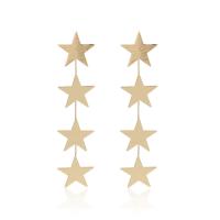 Sinc Alloy Earrings, Star, dath an óir plated, do bhean, 90mm,20mm, Díolta De réir Péire