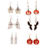 Zinc Alloy Oorbellen, met glazuur, plated, mode sieraden & Halloween Jewelry Gift & verschillende stijlen voor de keuze & voor vrouw, meer kleuren voor de keuze, nikkel, lood en cadmium vrij, 5x5x5cm, Verkocht door pair