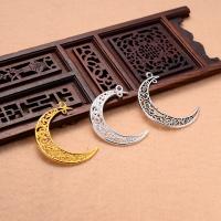 Zinc Alloy Moon Pendler, mode smykker & du kan DIY, flere farver til valg, 100pc'er/Bag, Solgt af Bag