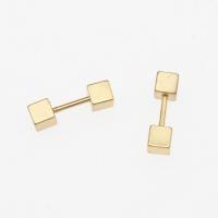 Roestvrij staal Stud Earrings, RVS 303, plated, mode sieraden & voor vrouw, gouden, nikkel, lood en cadmium vrij, 14*4mm, 12pC's/Strand, Verkocht door Strand