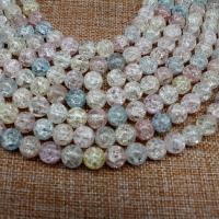 Perles en verre craquelé, Rond, poli, DIY & normes différentes pour le choix, bleu, Vendu par brin