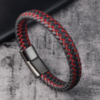 De Armband van mensen, Titanium Staal, met PU, gepolijst, geverfd & verschillende grootte voor keus & voor de mens, meer kleuren voor de keuze, Verkocht door PC