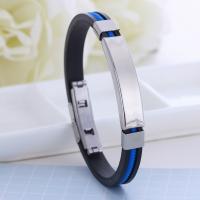 Los hombres de la pulsera y del brazalete, Partículas de acero, pulido, unisexo, más colores para la opción, 8mm, longitud 8.66 Inch, Vendido por UD