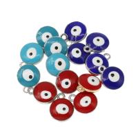 Evil Eye Hangers, Zinc Alloy, Ronde, plated, Kerstontwerp & DIY, meer kleuren voor de keuze, nikkel, lood en cadmium vrij, 11*13.5*4.5mm, Gat:Ca 1mm, 100pC's/Bag, Verkocht door Bag