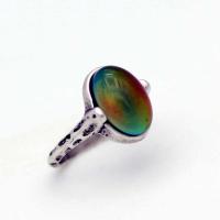 Enamel Mood Finger Ring, liga de zinco, with pedras de vidro, banhado, joias de moda & unissex & tamanho diferente para a escolha, Mais cores pare escolha, níquel, chumbo e cádmio livre, vendido por PC