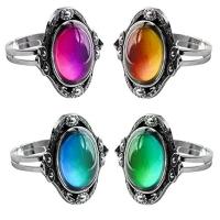 Glas Gemstone Åbent fingerring, med Metal Alloy, forgyldt, Justerbar & mode smykker & Unisex, 15x15x15cm, Solgt af PC